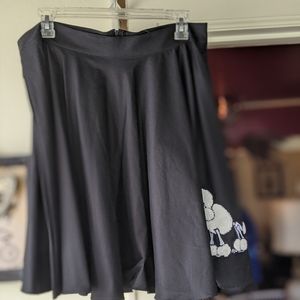 Black skeleton poodle skirt size large